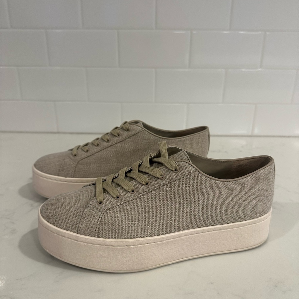 Vince Linen Platform Sneaker
